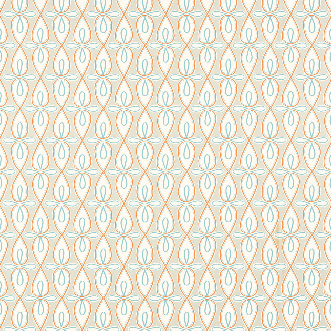 BRIBIE - Coral and Turquoise by Thibaut Wallpaper