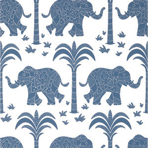 Elephant Navy T16200 by Thibaut Wallpaper