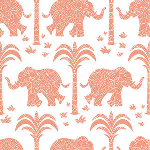 Elephant Coral T16203 by Thibaut Wallpaper