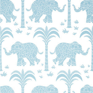 Elephant French Blue T16204 by Thibaut Wallpaper