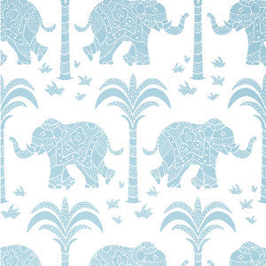 Elephant French Blue T16204 by Thibaut Wallpaper