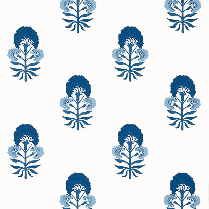 Tybee Bud Blue and White T16217 by Thibaut Wallpaper Thibaut Wallpaper Tybee Bud Blue and White T16217Wallpaper Kismet Wallpaper U.S.A. </p><p>Repeat: V: 12.75 27 - Fabric Carolina -