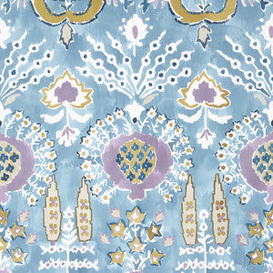 Mendoza Suzani French Blue and Lavender T16244 by Thibaut Wallpaper