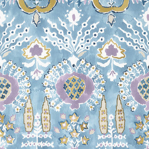 Mendoza Suzani French Blue and Lavender T16244 by Thibaut Wallpaper
