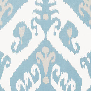 Indies Ikat French Blue T16248 by Thibaut Wallpaper
