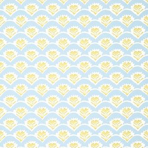 Emily Yellow and Blue T16253 by Thibaut Wallpaper