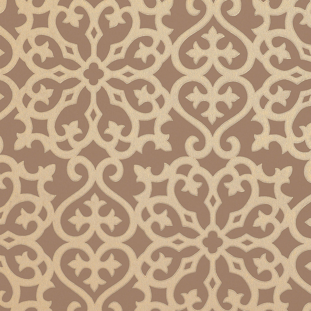 ALLISON - Metallic on Brown by Thibaut Wallpaper