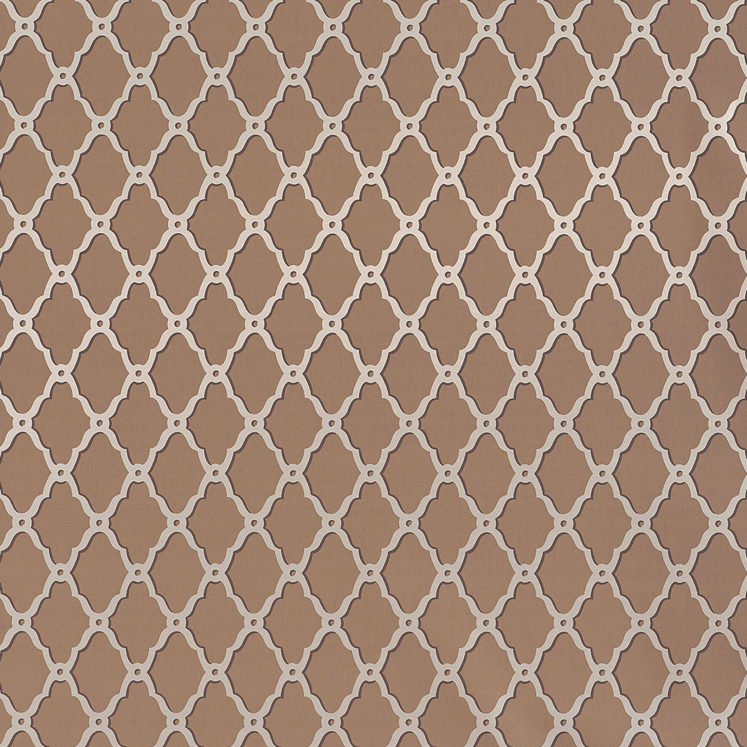 ROTHBURY TRELLIS - Metallic on Cocoa by Thibaut Wallpaper