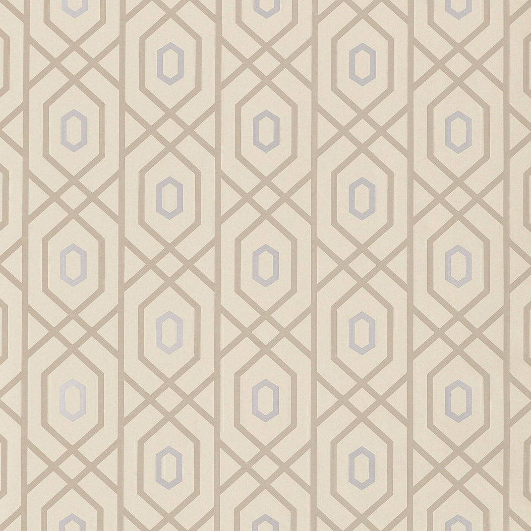 PRESCOTT - Metallic on Putty by Thibaut Wallpaper