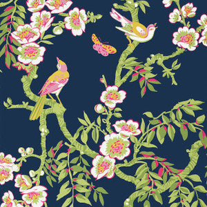 Yukio Navy and Pink T20846 By Thibaut Wallpaper