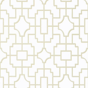 Fretwork Beige T20870 by Thibaut Wallpaper