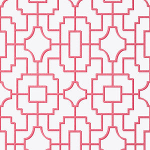 Fretwork Pink T20872 by Thibaut Wallpaper
