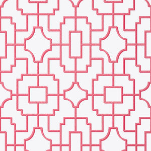 Fretwork Pink T20872 by Thibaut Wallpaper