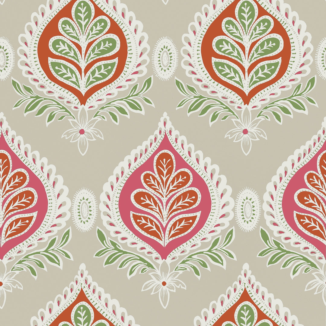 MIDLAND - Pink and Coral by Thibaut Wallpaper