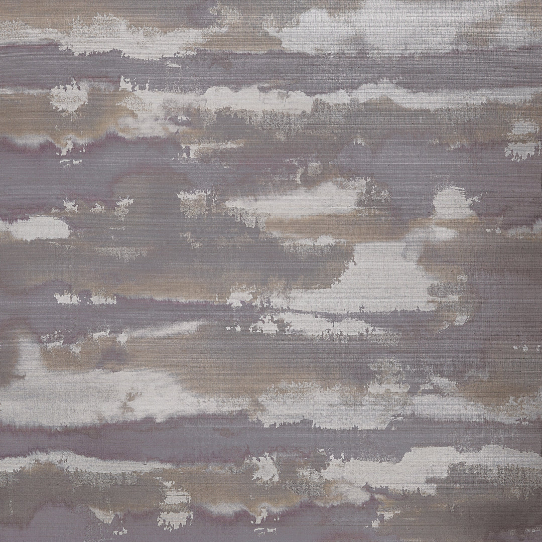 SILVER LINING - Eggplant and Copper by Thibaut Wallpaper