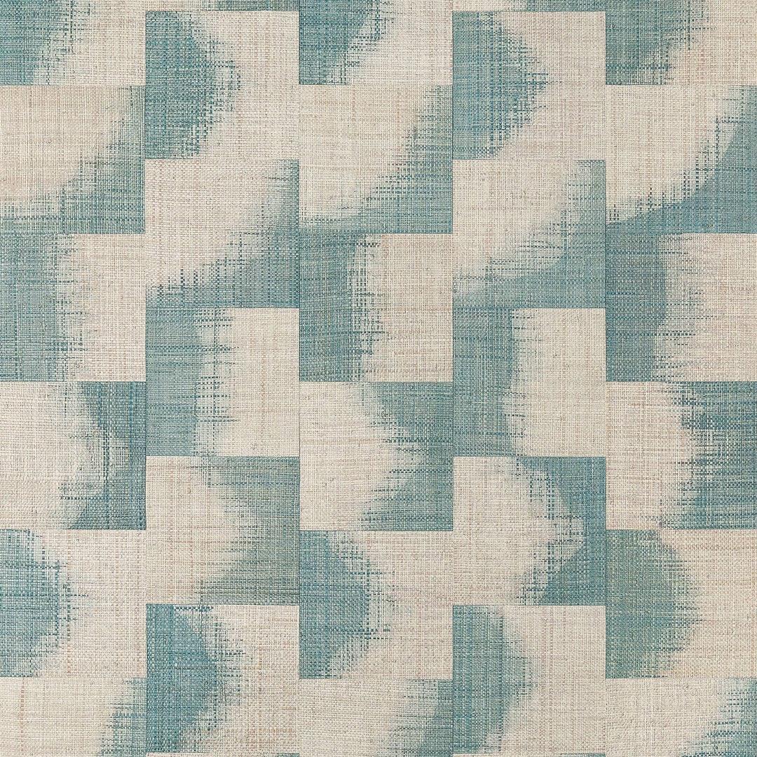 RAFFIA SQUARES - Mineral by Thibaut Wallpaper