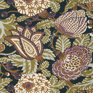 Mitford Black and Plum T2942 by Thibaut Wallpaper