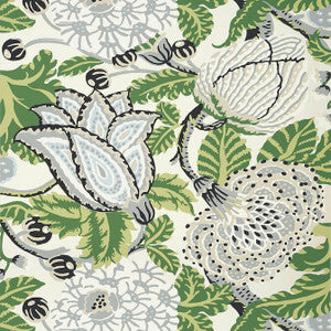 Mitford Green and White T2949 by Thibaut Wallpaper