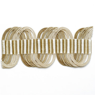 Undulating Border Creme by Kravet Couture Trim - COTTON - 56%;RAYON - 44% China LIGHT Horizontal: 0 and Vertical: 0 1.75 - Fabric Carolina -