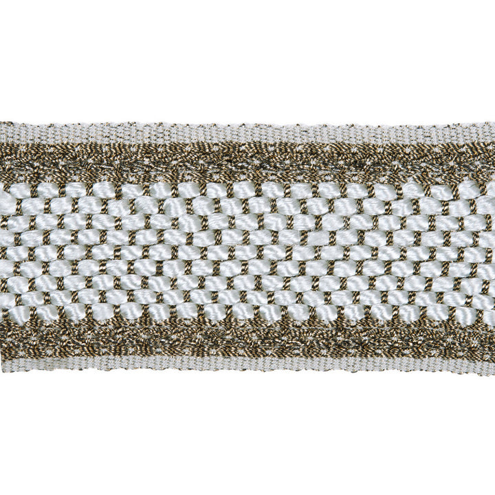 Hammered Braid Titanium by Kravet Couture Trim METALLIC - 60%;ACETATE - 30%;ACRYLIC - 10% Spain Horizontal: and Vertical: 1.5 - Fabric Carolina -