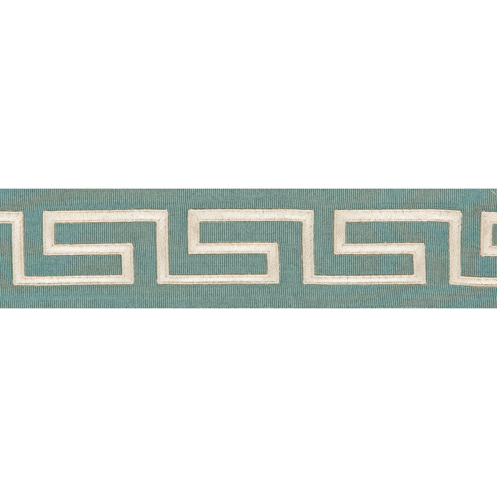 Keystone Border Jade by Kravet Couture Designer Trim BRAIDS BANDS & BORDERS COTTON - 91%;RAYON - 9% India - Horizontal: - and Vertical: - 1.95 - Swanky Fabrics -