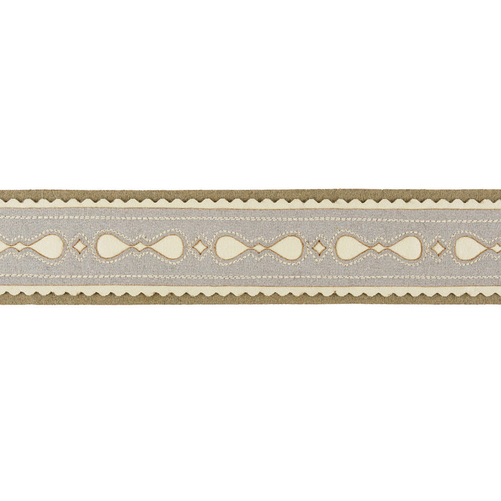 Tyrolean Band Frost by Kravet Couture Designer Trim BARBARA BARRY CHALET TRIMS WOOL - 70%;LEATHER - 30% India Horizontal: and Vertical: 2.5 - Swanky Fabrics -