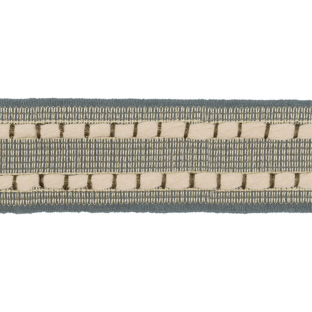 Ramble Tape Indigo by Kravet Design Trim LINHERR HOLLINGSWORTH BOHEME TRIM LINEN - 79%;RAYON - 10%;POLYESTER - 9%;METALLIC - 2% India - Horizontal: 1.2 and Vertical: 0.7 2.5 - Fabric Carolina -