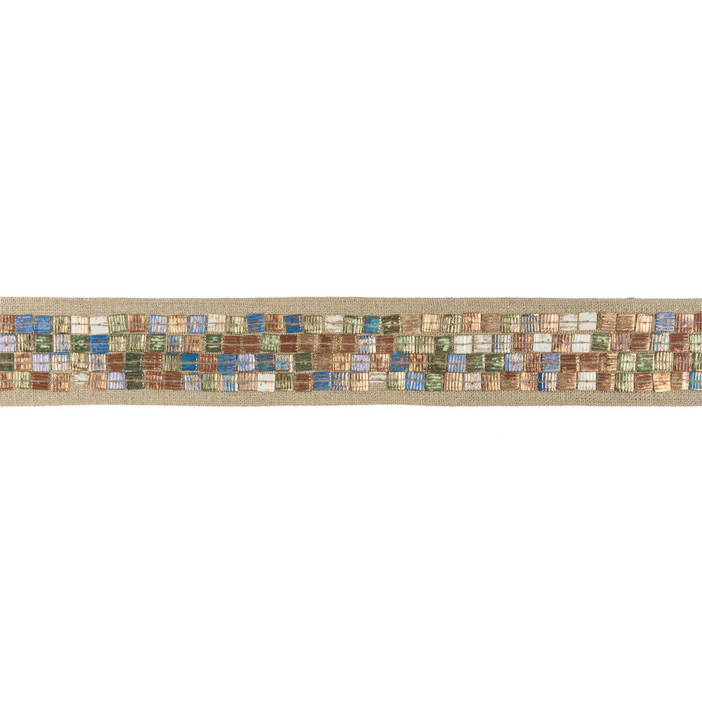 Mosaique Ocean by Kravet Design Trim LINHERR HOLLINGSWORTH BOHEME TRIM METAL - 61%;LINEN - 36%;VISCOSE - 3% India - Horizontal: 0 and Vertical: 0 2 - Fabric Carolina -