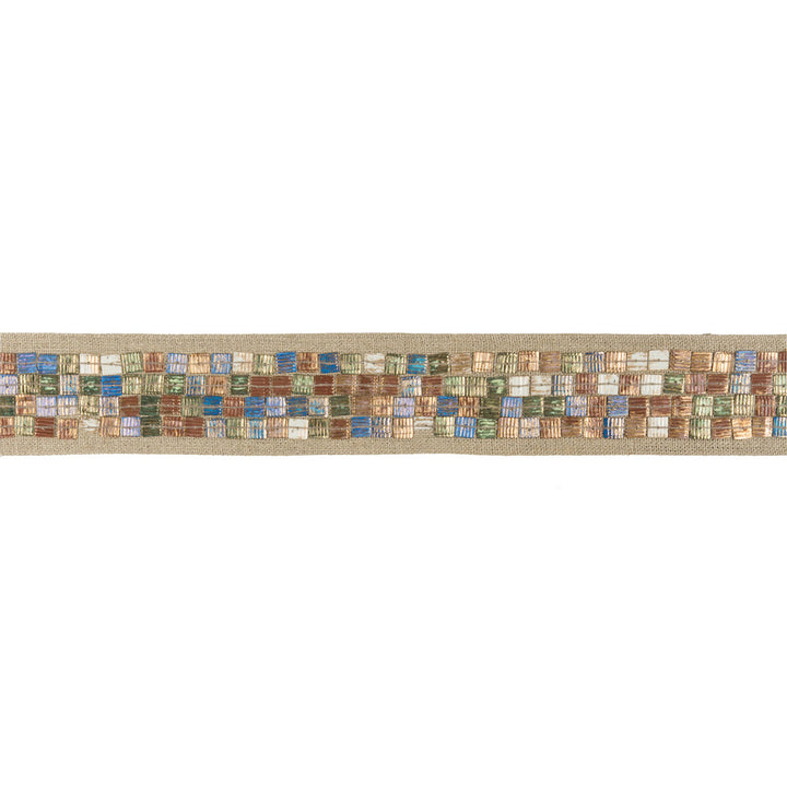 Mosaique Ocean by Kravet Design Trim LINHERR HOLLINGSWORTH BOHEME TRIM METAL - 61%;LINEN - 36%;VISCOSE - 3% India Horizontal: 0 and Vertical: 0 2 - Fabric Carolina -
