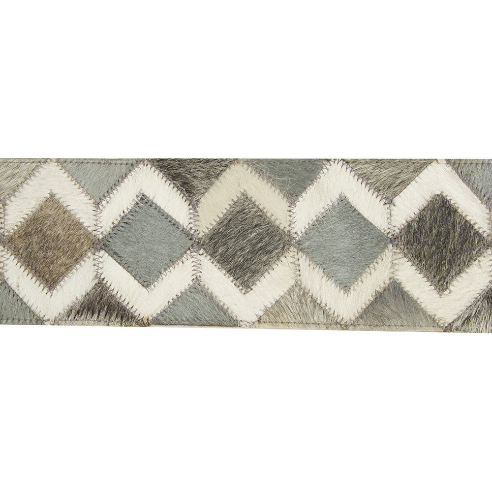 Diamond Hide Dapple Grey by Kravet Design Trim LEATHER TRIM COW HIDE - 100% India Horizontal: and Vertical: 3.5 - Fabric Carolina -