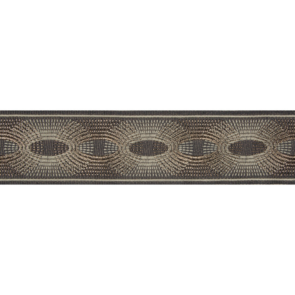 Deco Rays Smoke by Kravet Design Trim BRAIDS BANDS & BORDERS LINEN - 35%;POLYESTER - 32%;VISCOSE - 20%;METALLIC - 13% China - Horizontal: - and Vertical: - 3 - Fabric Carolina -
