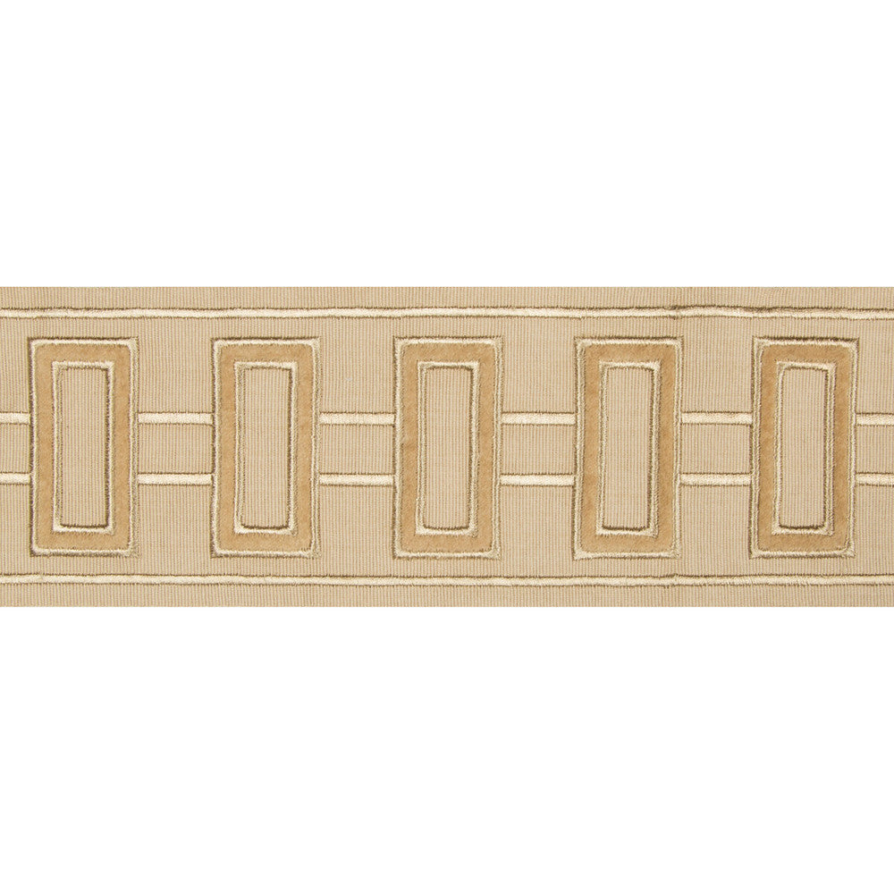 Grid Lock Tan by Kravet Design Trim BRAIDS BANDS & BORDERS COTTON - 85%;POLYESTER - 15% India - Horizontal: 3 and Vertical: 12.7 3 - Fabric Carolina -
