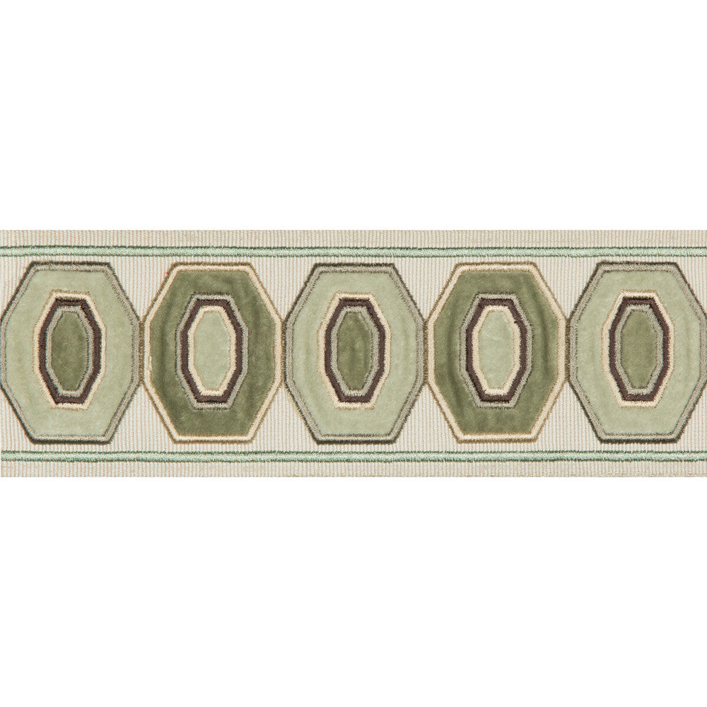 Geodex Mint by Kravet Design Trim BRAIDS BANDS & BORDERS RAYON - 75%;COTTON - 25% India Horizontal: 3 and Vertical: 12.7 3 - Fabric Carolina -