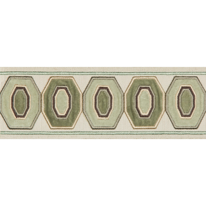 Geodex Mint by Kravet Design Trim BRAIDS BANDS & BORDERS RAYON - 75%;COTTON - 25% India Horizontal: 3 and Vertical: 12.7 3 - Fabric Carolina -