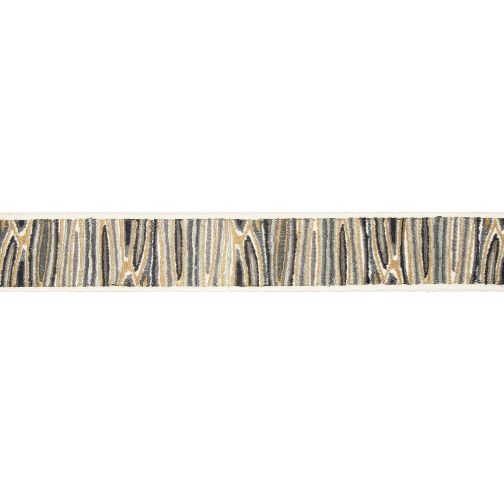 Woodside Slate by Kravet Design Trim BRAIDS BANDS & BORDERS RAYON - 72%;POLYESTER - 28% India Horizontal: 2 and Vertical: 7.88 2 - Fabric Carolina -