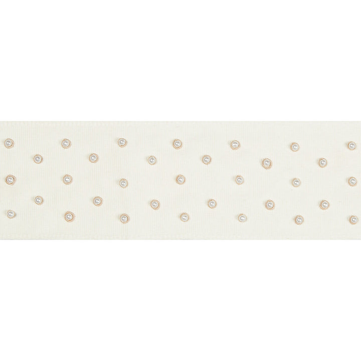 Pearl Dots Pearl by Kravet Design Trim BRAIDS BANDS & BORDERS COTTON - 72%;PLASTIC - 28% India Horizontal: and Vertical: 2.75 - Fabric Carolina -