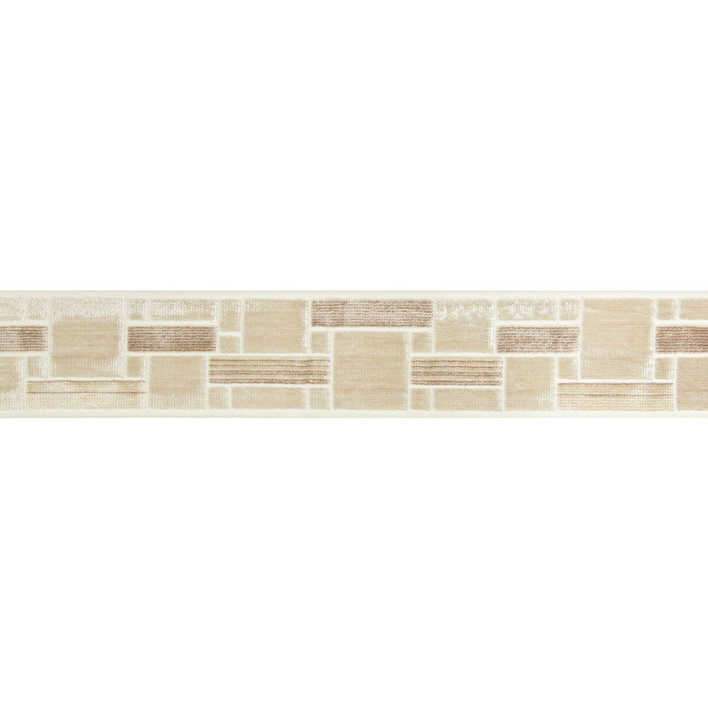 Brick Path Ivory by Kravet Design Trim BRAIDS BANDS & BORDERS COTTON - 56%;VISCOSE - 44% India Horizontal: and Vertical: 2.75 - Fabric Carolina -