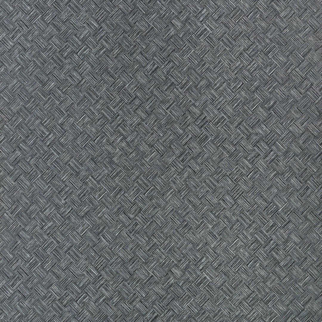 SADDLE WEAVE - Black and Silver by Thibaut Wallpaper