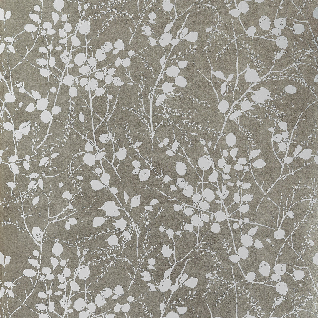 KATAMARI BUD - Pewter and White by Thibaut Wallpaper