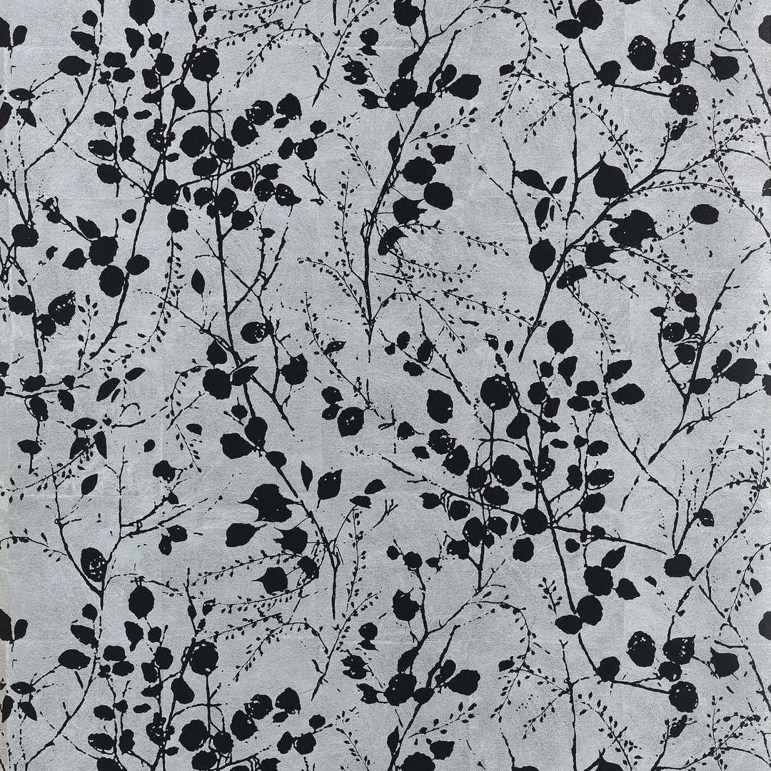 KATAMARI BUD - Silver and Black by Thibaut Wallpaper