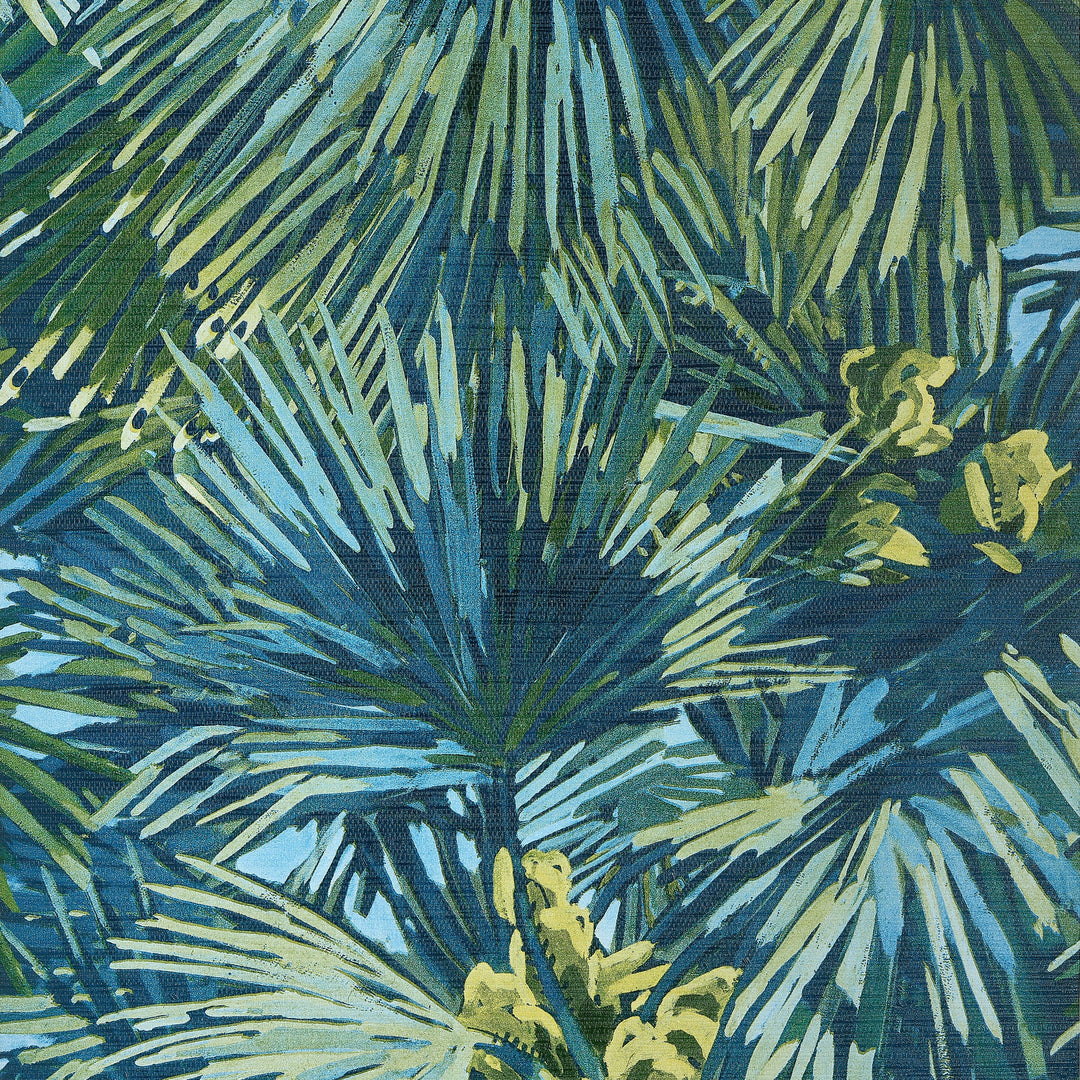 PALMIER - Citron and Blue by Thibaut Wallpaper