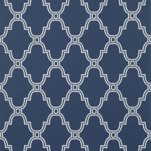Stanbury Trellis Navy T35124 by Thibaut Wallpaper