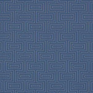 Broadway Metallic Silver on Navy T35161 by Thibaut Wallpaper