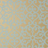Allison Aqua on Metallic Gold T35176 by Thibaut Wallpaper