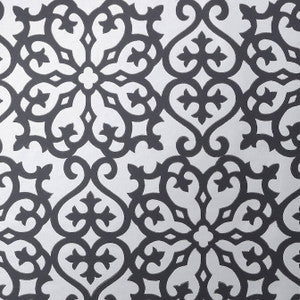 Allison Black on Metallic Silver T35177 By Thibaut Wallpaper