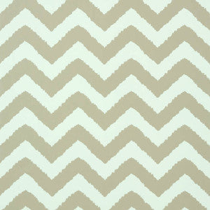 Widenor Chevron Taupe on Aqua T35189 by Thibaut Wallpaper