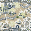 LUZON - Navy on Beige by Thibaut Wallpaper