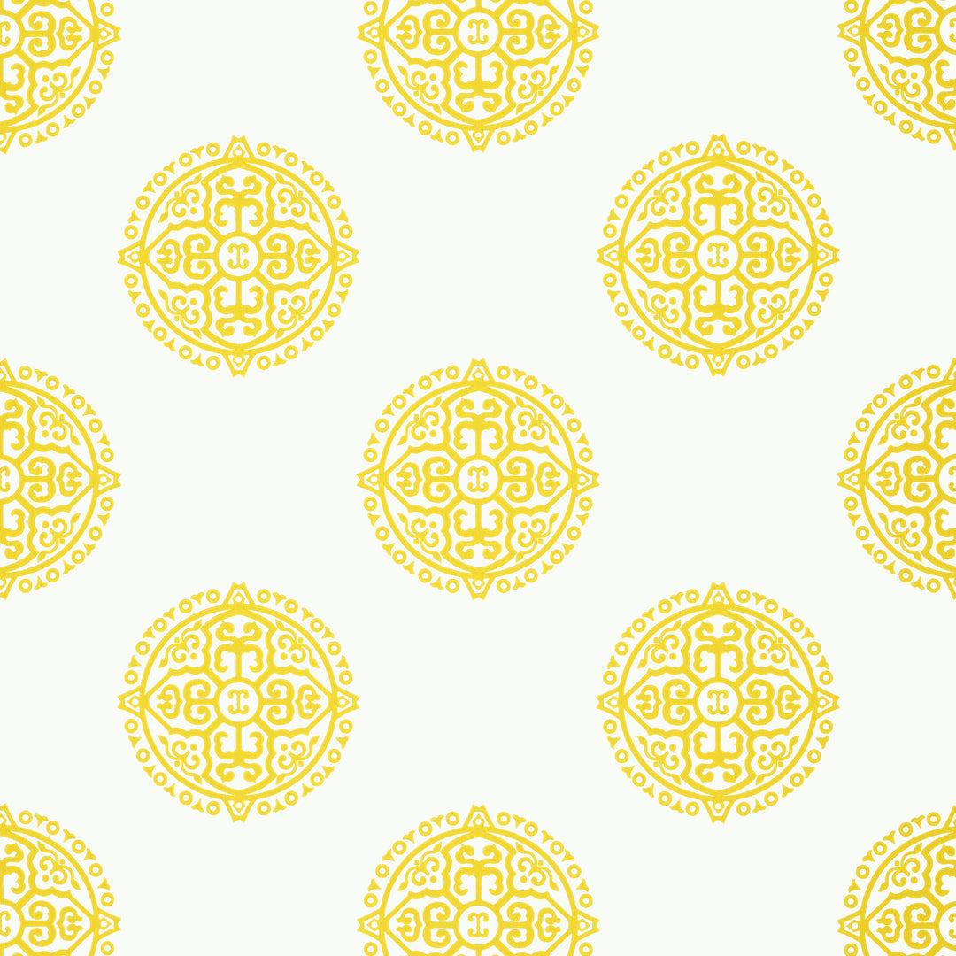 HALIE CIRCLE - Yellow by Thibaut Wallpaper