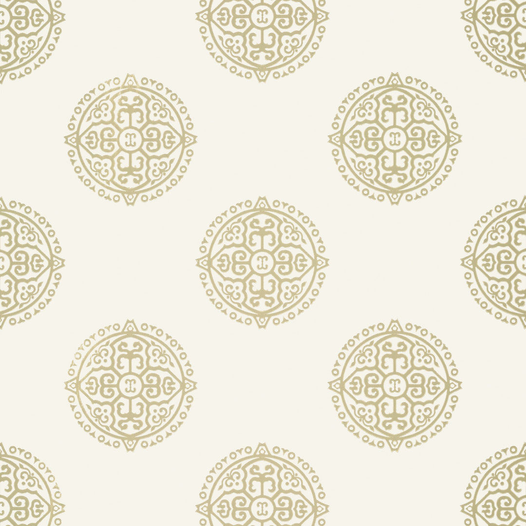 HALIE CIRCLE - Beige by Thibaut Wallpaper
