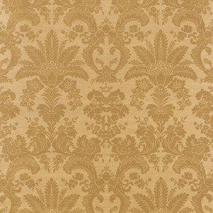 West Indies Damask Metallic Gold on Camel T3630 By Thibaut Wallpaper